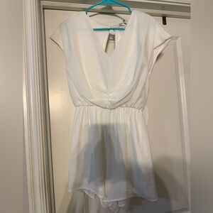 White romper with waist tie